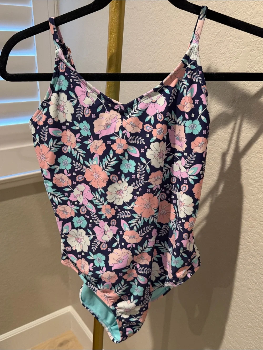 Raisins Navy Floral One-Piece Swimsuit with Pink & Mint Flowers